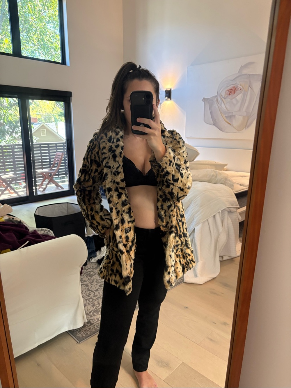 Velvet by Graham & Spencer l Leopard Print Faux Fur Coat
